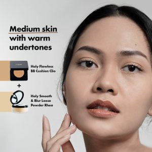 panduan warna cushion dan loose powder Looké untuk kulit medium warm undertones